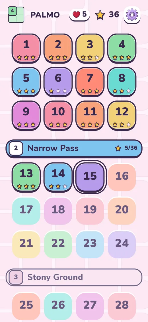 Palmo: the level map